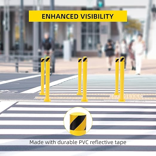 4-Pack Heavy Duty Safety Bollards, 4.5" Diameter Steel Pipe Bollard Post - Image 3