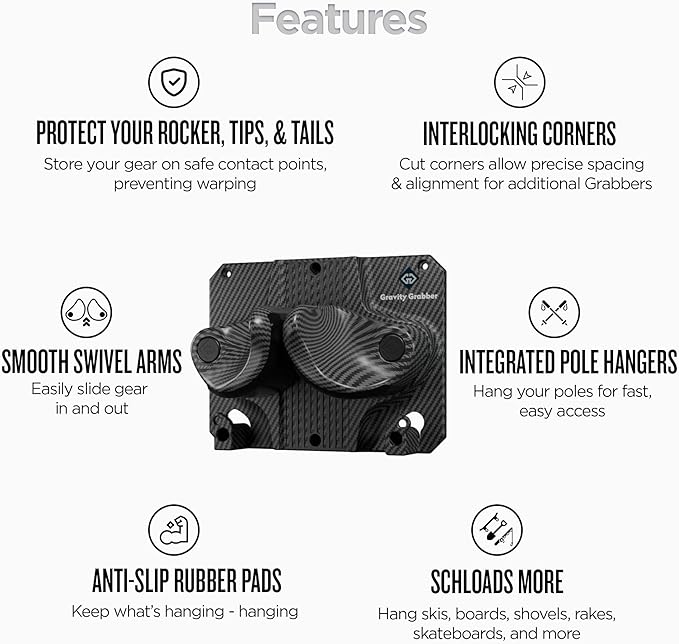 Ultimate Ski & Snowboard Wall Rack | Secure, Non-Slip Storage | Fits Any - Image 4