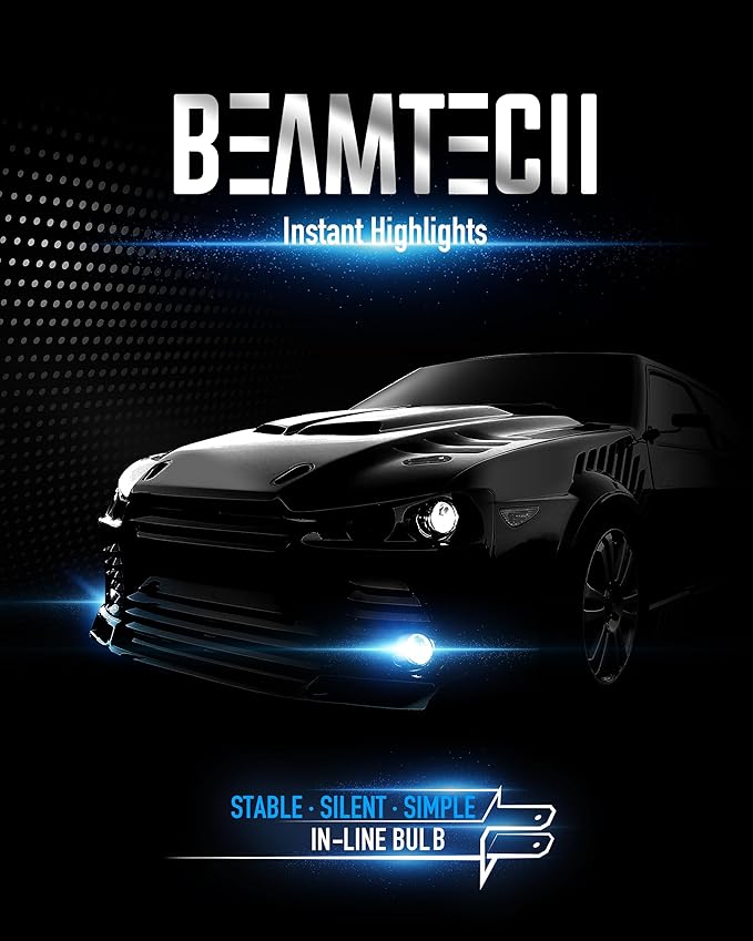 BEAMTECH H4 Bulb, Fanless In Line 9003 Fog Light Bulb 6500K Xenon White Fog - Image 9