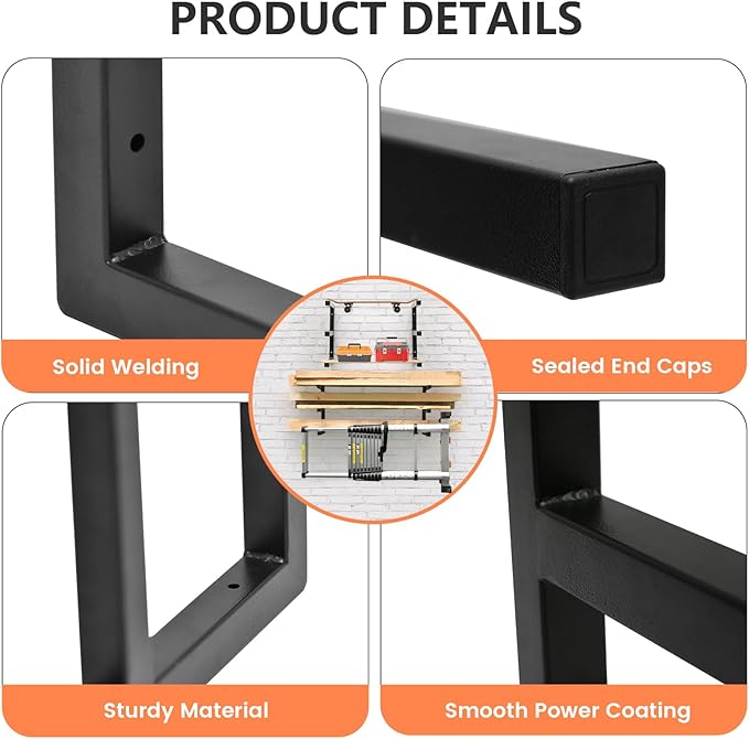 4 Pack Wood Organizer and Lumber Storage Rack Wall Mount, Heavy Duty Wood - Image 7