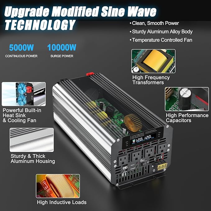 5000W Power Inverter 12V to 110V/120V DC to AC - Image 5