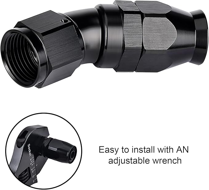 EVIL ENERGY 10AN 30 Degree PTFE One Piece Full Flow End Hose Fitting Aluminum - Image 6