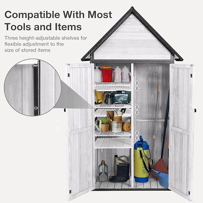 Outdoor Storage Shed with Floor and Waterproof Roof - Image 5