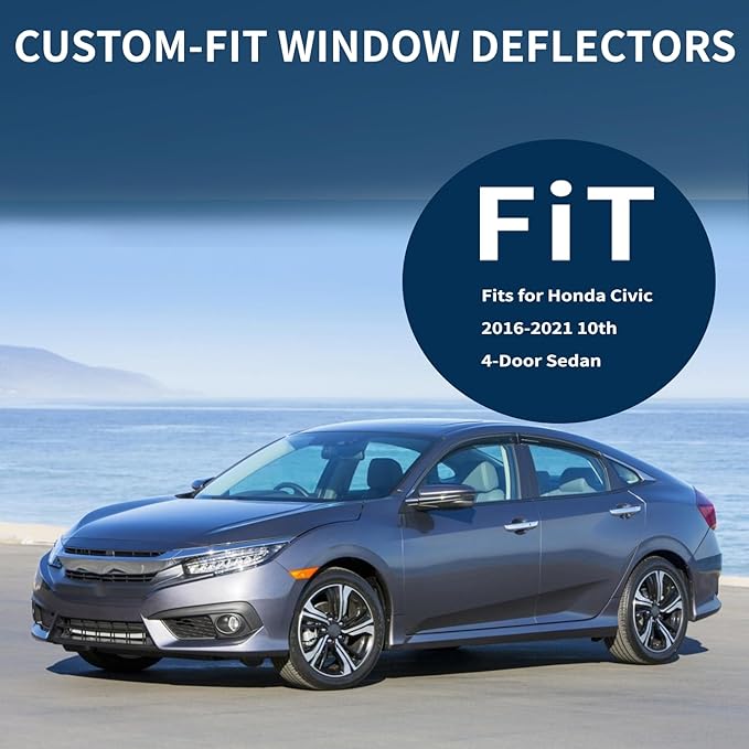 4PCS Rain Guards Window Visors Wind Deflector Fits - Image 2