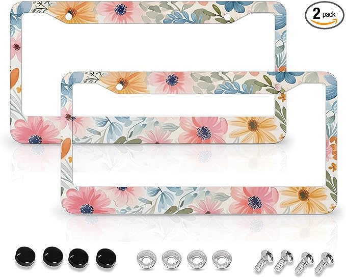 Flowers Floral License Plate Frames by LMUCYISYIS