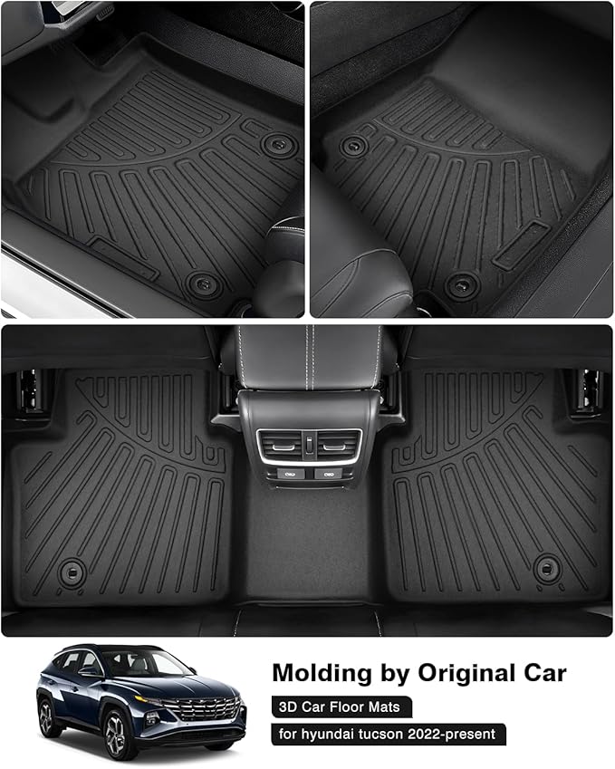 Powerty Floor Mats for 2022-2025 Hyundai Tucson Accessories All Weather Floor - Image 2