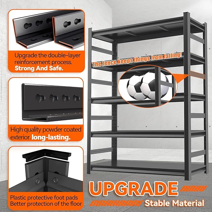 Adjustable Heavy Duty Metal Garage Shelving Unit - Image 6