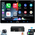 PLZ Single Din Car Stereo Wireless Apple Carplay Android Auto Radio, 10.1" Car by PLZ