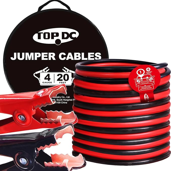 TOPDC 4 Gauge 20 Feet Jumper Cables by TOPDC