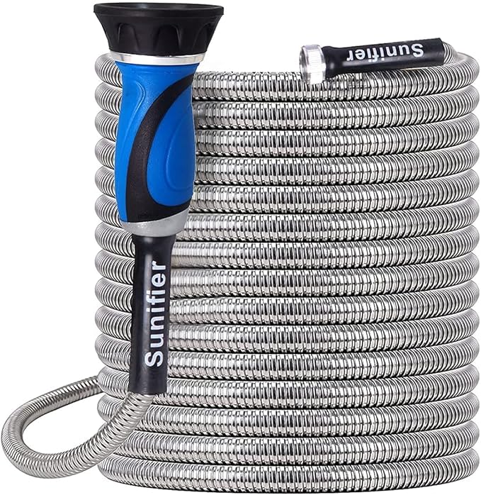Metal Garden Hose 15 Ft 30 Ft by Sunifier