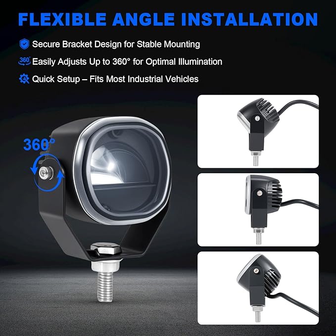 Forklift Arc Safety Light, LED Warning Lamp Blue Line Projection, Aluminum - Image 4