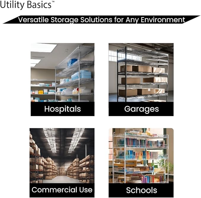 60"x24"x72" Premium Metal Steel 4-Tier Wire Shelving NSF 3200 LBS MAX Capacity - Image 9