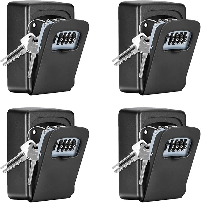 Key Lock Box Wall Mounted, Fayleeko 4 Digit Combination Lockbox by Fayleeko
