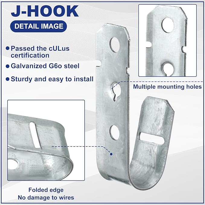 Gisafai 50 Cable Support J Hook, Cable Hooks - Image 3