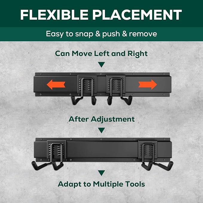 Garage Garden Tool Organizer Wall Mount, 48 Inch Garage Organizer Wall Mounted - Image 3