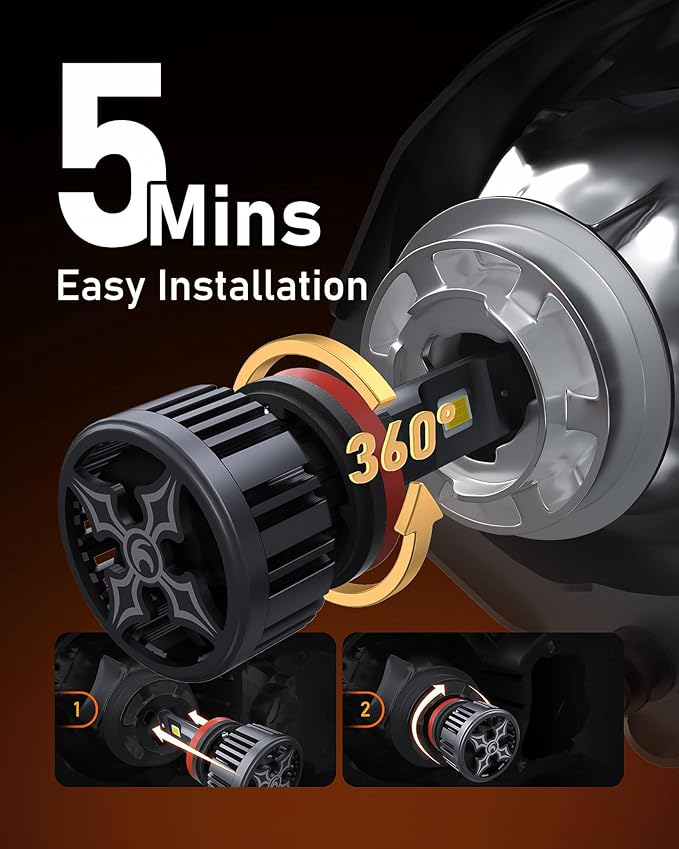 Hikari 2025 25000LM H7 Fog light, 45W Pure White 6000k Bulbs, Plug & Play IP68 - Image 5