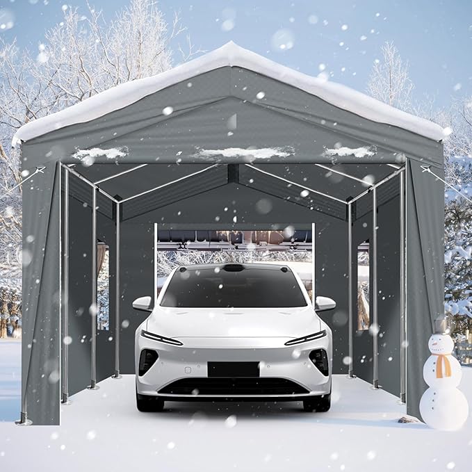 VINGLI 12x20 Carport Canopy Portable Garage - Image 2