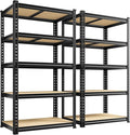 Set of 2 Storage Shelves, 27.7"W Metal Shelving 2010LBS Garage Shelving Heavy by Durayloly