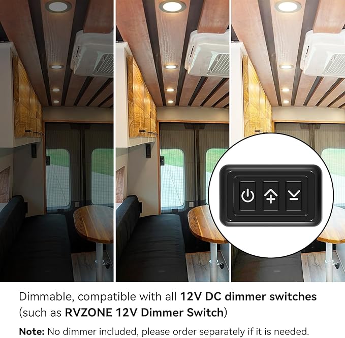 12 Volt LED Puck Light RV Boat Recessed Ceiling Light Super Slim LED Panel Light - Image 4