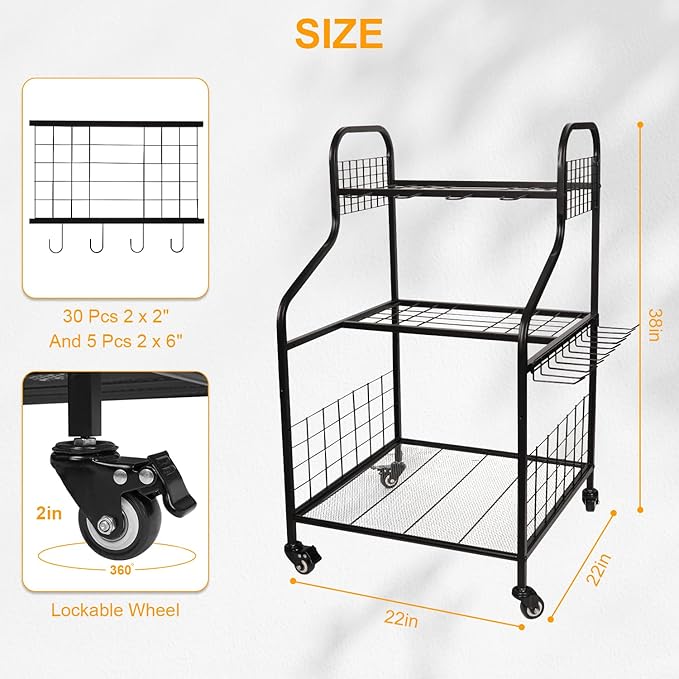 FZK Garden Tool Organizer, Heavy Duty Steel Yard Tool Organizer - Image 3