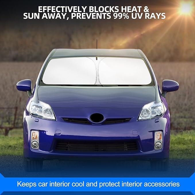 Windshield Sun Shade for Toyo-ta Prius 2010-2015 Foldable Sunshade Custom Fit - Image 7