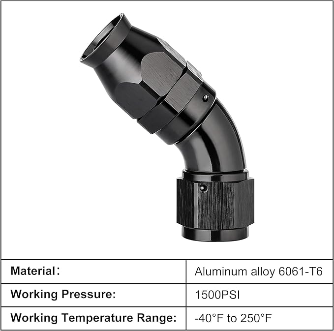 EVIL ENERGY 10AN 60 Degree PTFE One Piece Full Flow End Hose Fitting Aluminum - Image 3