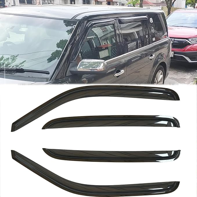 4pcs Original Shatterproof Rainproof Side Window Wind Deflectors Tape on Sun - Image 3