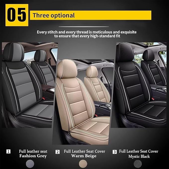 YORKNEIC Seat Covers for Hyundai Kona 2018-2024 2025: Waterproof Leather Car - Image 6