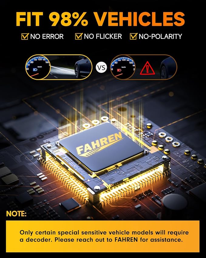 FAHREN 9007 Bulb, 33000LM 800% HB5 light bulb, 6500k White IP68 Waterproof - Image 5