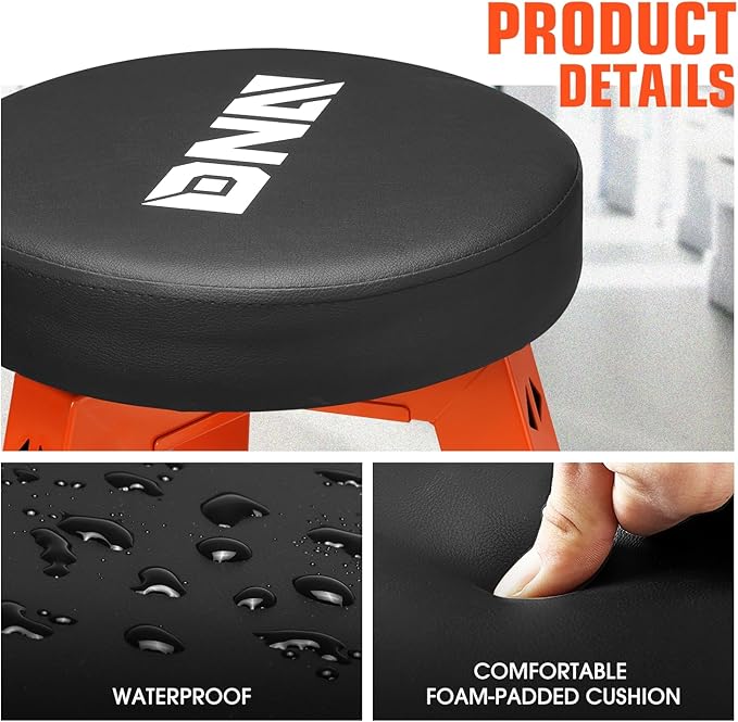 DNA MOTORING Heavy-Duty Padded Seat, Mechanics Shop Garage Stool, 300lbs - Image 5