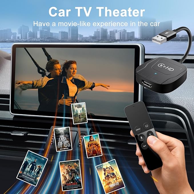 Wireless CarPlay Adapter with HDMI Input Port, 2-in-1 Car TV Mate CarPlay - Image 4