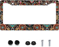 Personalized License Plate Frame Stainless Steel Floral Print Funny Boho Flower by Invincibleframe