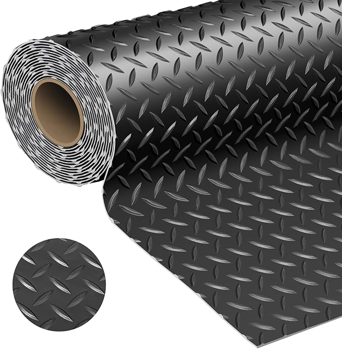 Garage Floor Mat 2.8mm Thickness PVC Garage Flooring Roll Diamond Plate Floor by KERTY