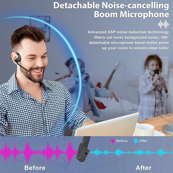 Trucker Bluetooth Headset, Open Ear Headphones - Image 3