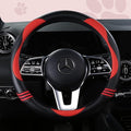 Car Steering Wheel Covers for Women Padded Carbon Fiber PU Leather Cute Auto by HighnessHwoo