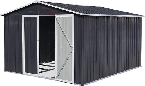 12 x 10 FT Metal Garden Shed, Outdoor Storage Shed by Hipicute