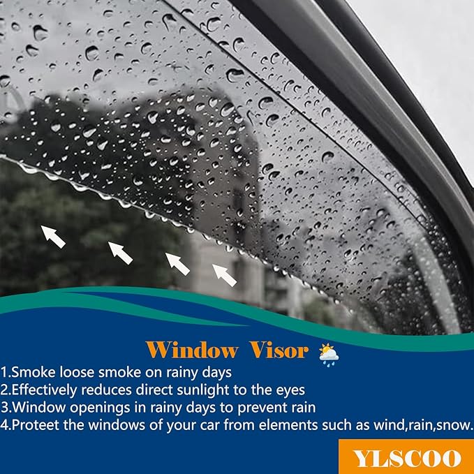Window Visors Rain Guards fits 2012-2015 Civic Sedan, Out-Channel Window Wind - Image 3