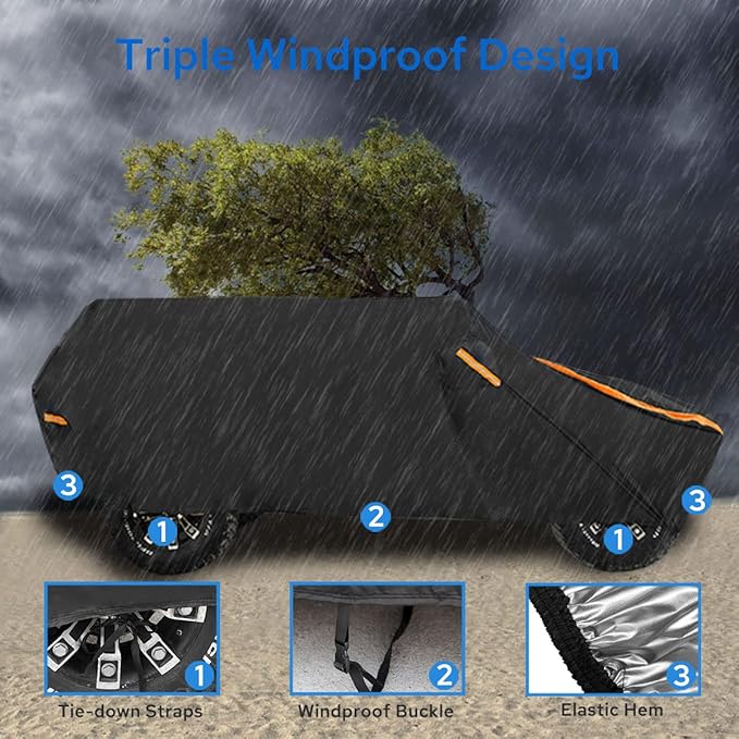 Avecrew for Jeep Wrangler Cover Waterproof 2 Door, All Weather for Jeep Rain - Image 3