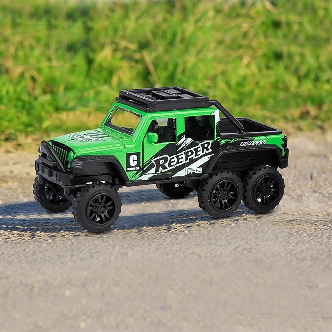 KIDAMI Diecast Toy Trucks 4 Pack Die Cast Metal Toy Cars Pull Back Cars - Image 6
