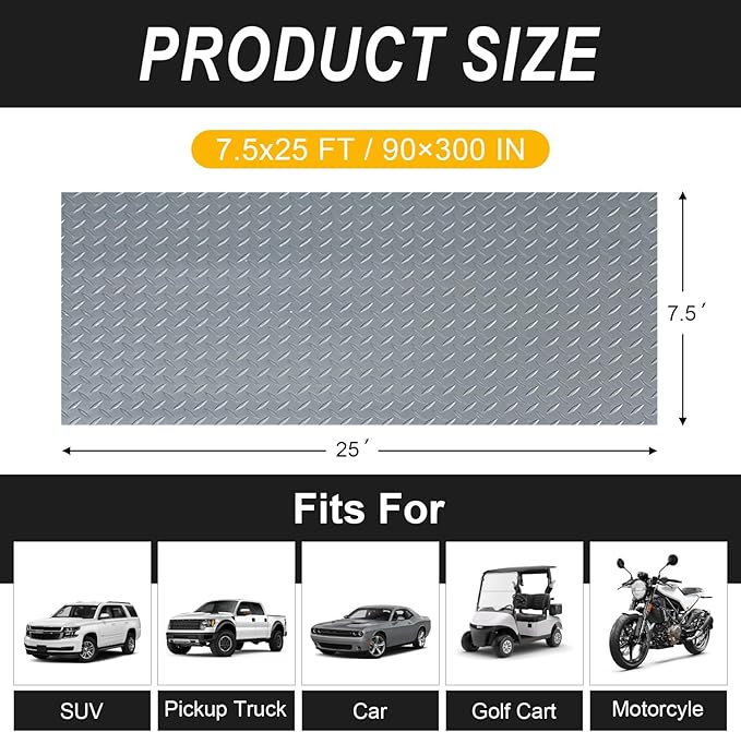 7.5x25 FT Garage Floor Mat, 2.8mm Thickened Flooring Roll - Image 2