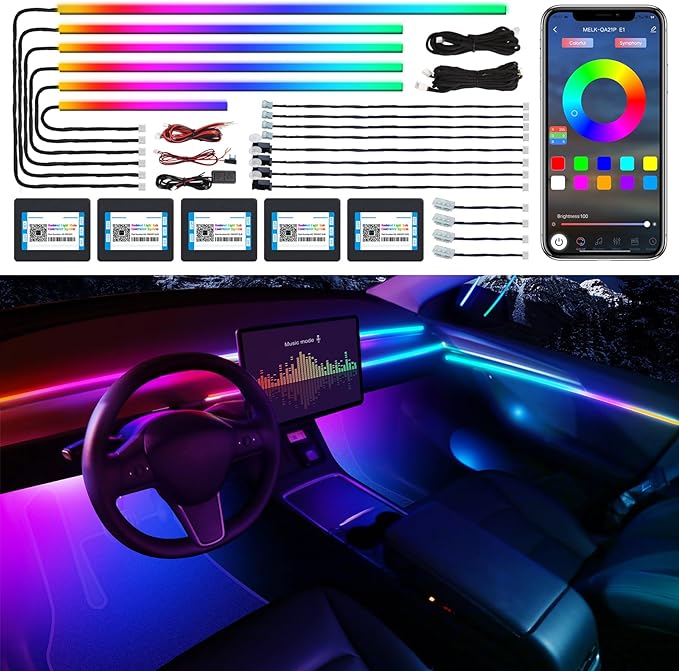 Dreamcolor Acrylic Interior Car LED Strip Light by MAODANER