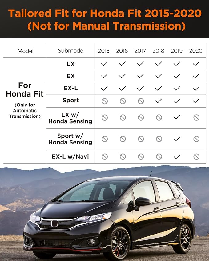 Car Floor Mats for Honda Fit : 2015-2020 Cargo Trunk Liner, Accessories All - Image 3