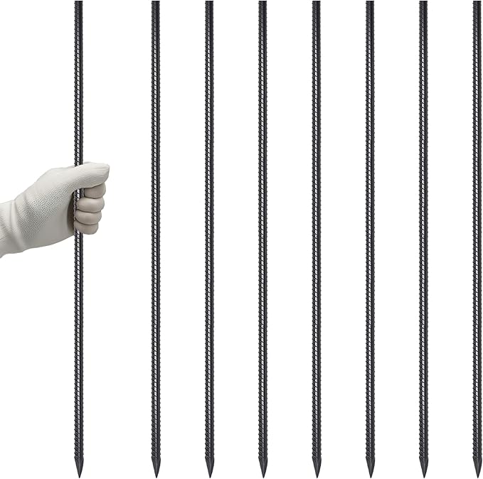 VVOKGO RebarStakes 36 Inch Ground Rebar Stakes, Heavy Duty Hook Ground Anchors by VVOKGO