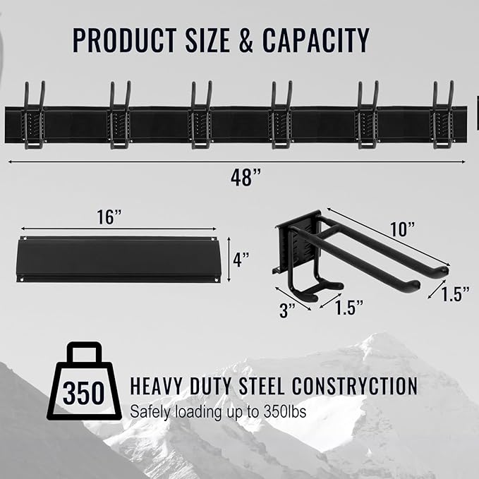 Wall Mount Tool Storage Rack, Heavy Duty Garage Storage Tool Organizer - Image 4