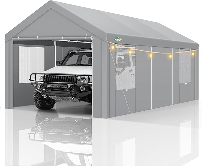 COBIZI Carport Canopy 12x20 Heavy Duty Portable Garage by COBIZI