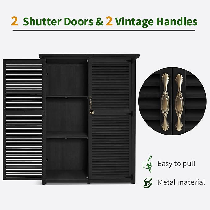 MCombo Outdoor Storage Cabinet, Wooden Storage Shed - Image 6