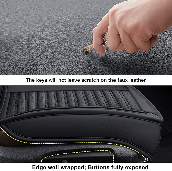 LINGVIDO Car Seat Covers, Breathable and Waterproof Faux Leather Automotive - Image 6