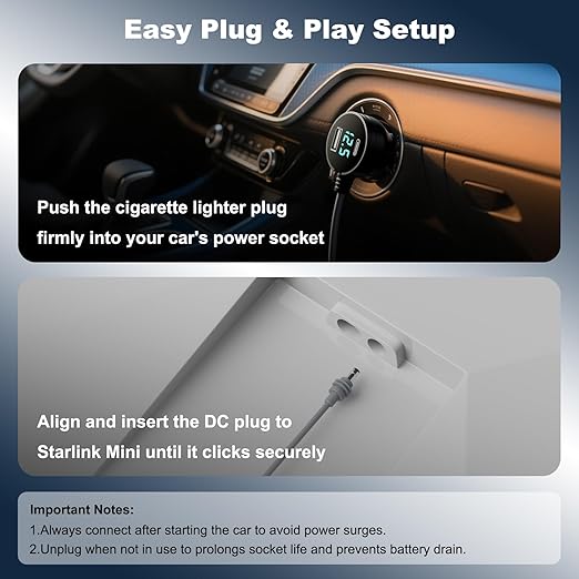 Starlink Mini Car Adapter 3M/10FT, Starlink Cable Car Charger 12V-24V, Starlink - Image 6