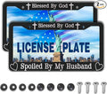 License Plate Frames Black and White Front License Plate Bracket Blessed by God by Unknown
