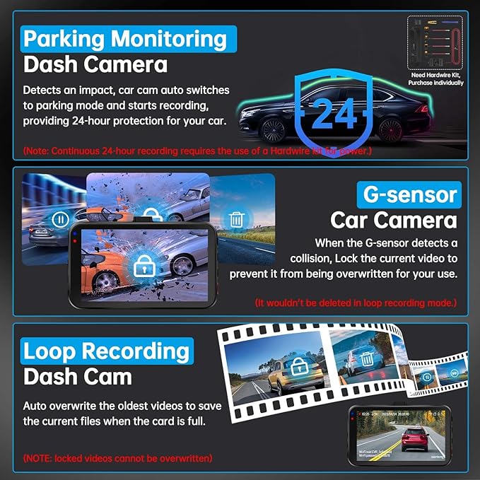 Dash Cam Front and Rear, Dash Camera - Image 6